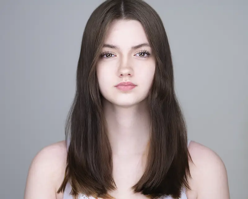 Young actress headshot natural studio portrait female actor Phoenix Arizona