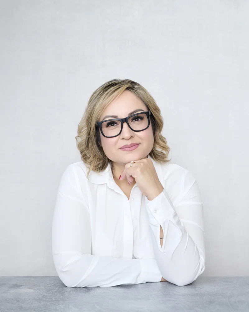 Professional corporate headshot of woman in business attire polished portrait Phoenix Arizona