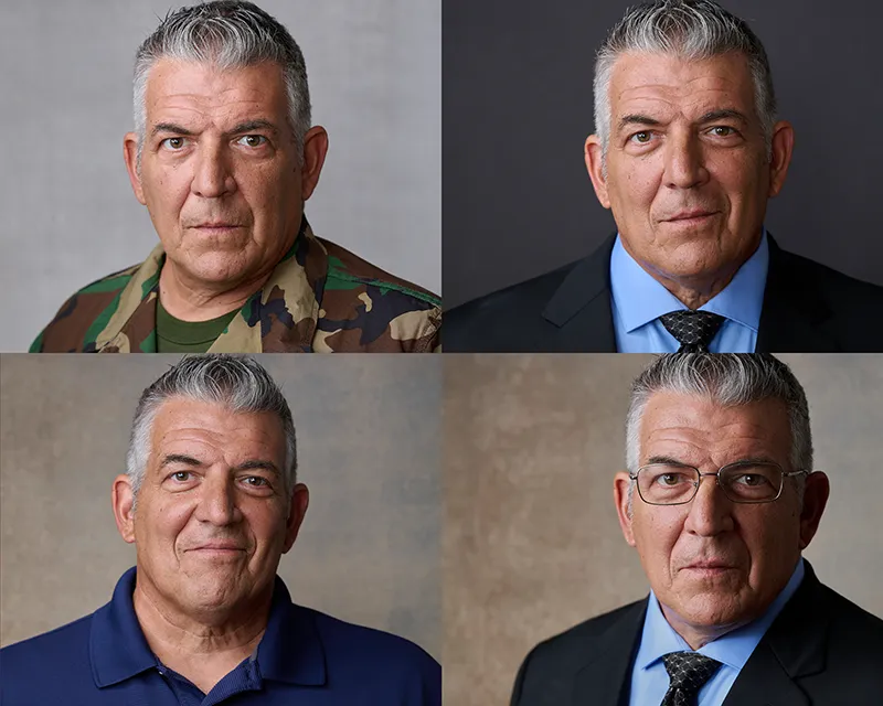 Professional headshot session example 4 outfits 3 backgrounds Phoenix photographer